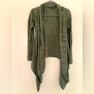 Prana Loveland Organic Cotton Wrap Sweater Green